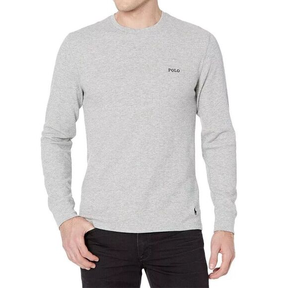 Polo Ralph Lauren PWLC2X Men Sz 3X Light Gray Heather Waffle L/S Crew Shirt - Picture 8 of 9